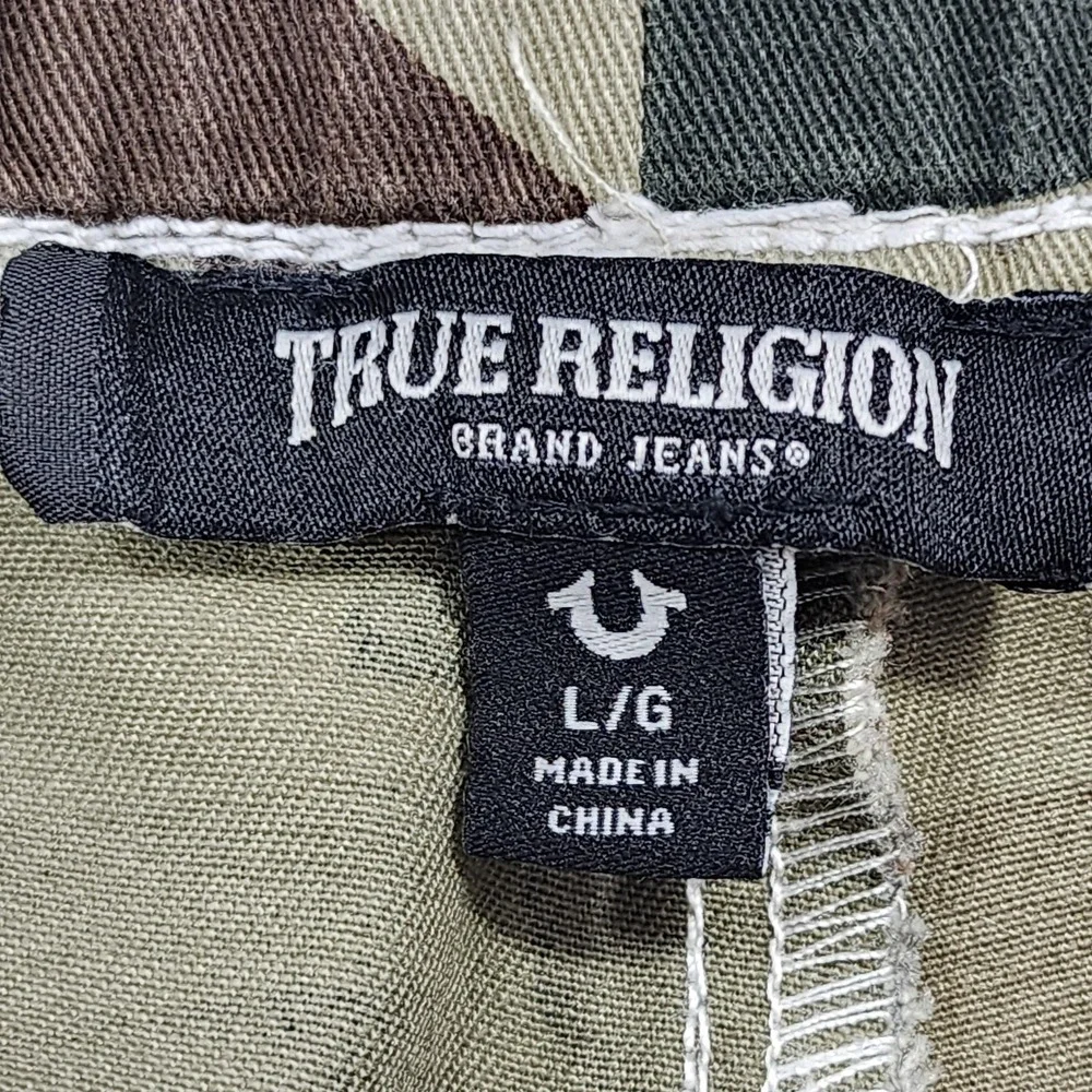 True Religion Pants Mens L Green Camo Cargo Jogger Hunting Streetwear Casual
